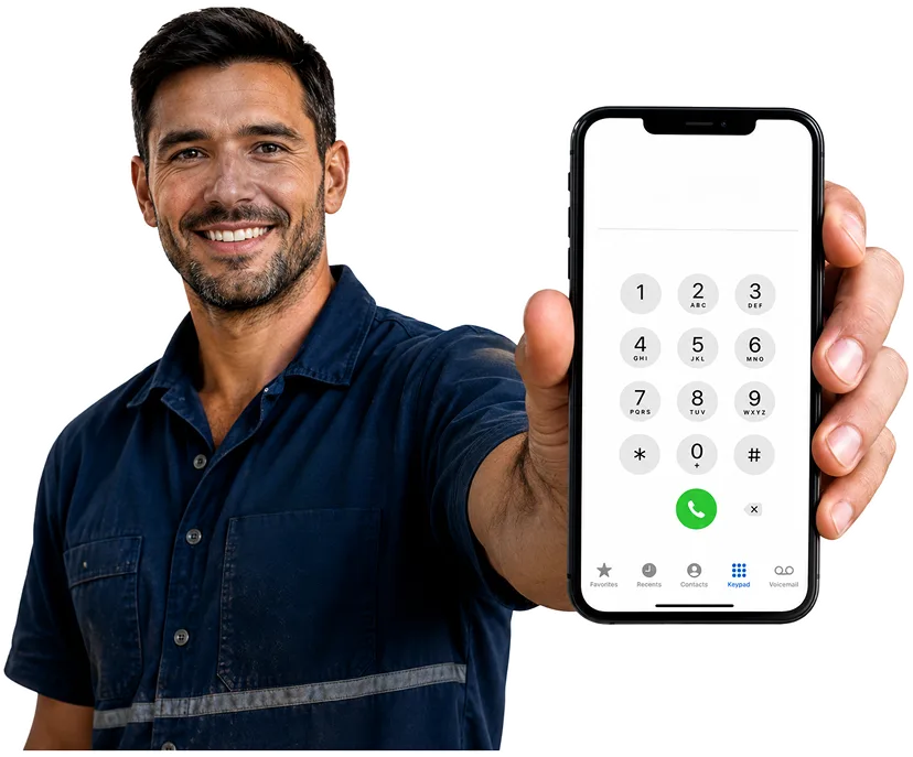 Plumber answering a Blair Athol enquiry by phone