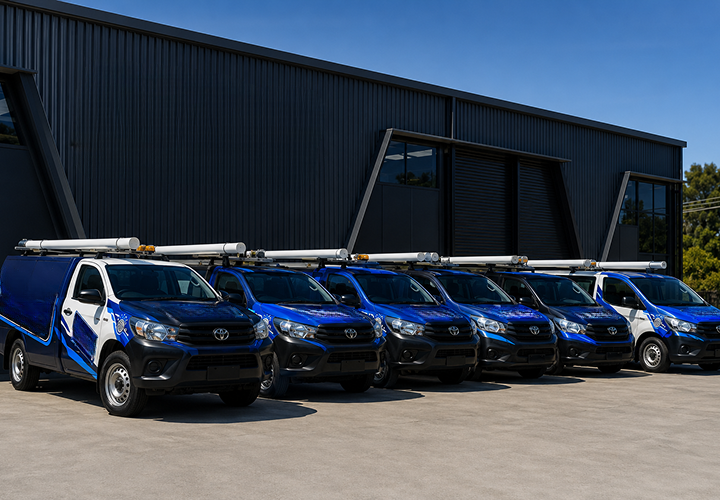 Fleet of Blair Athol Blocked Drains plumbing vans