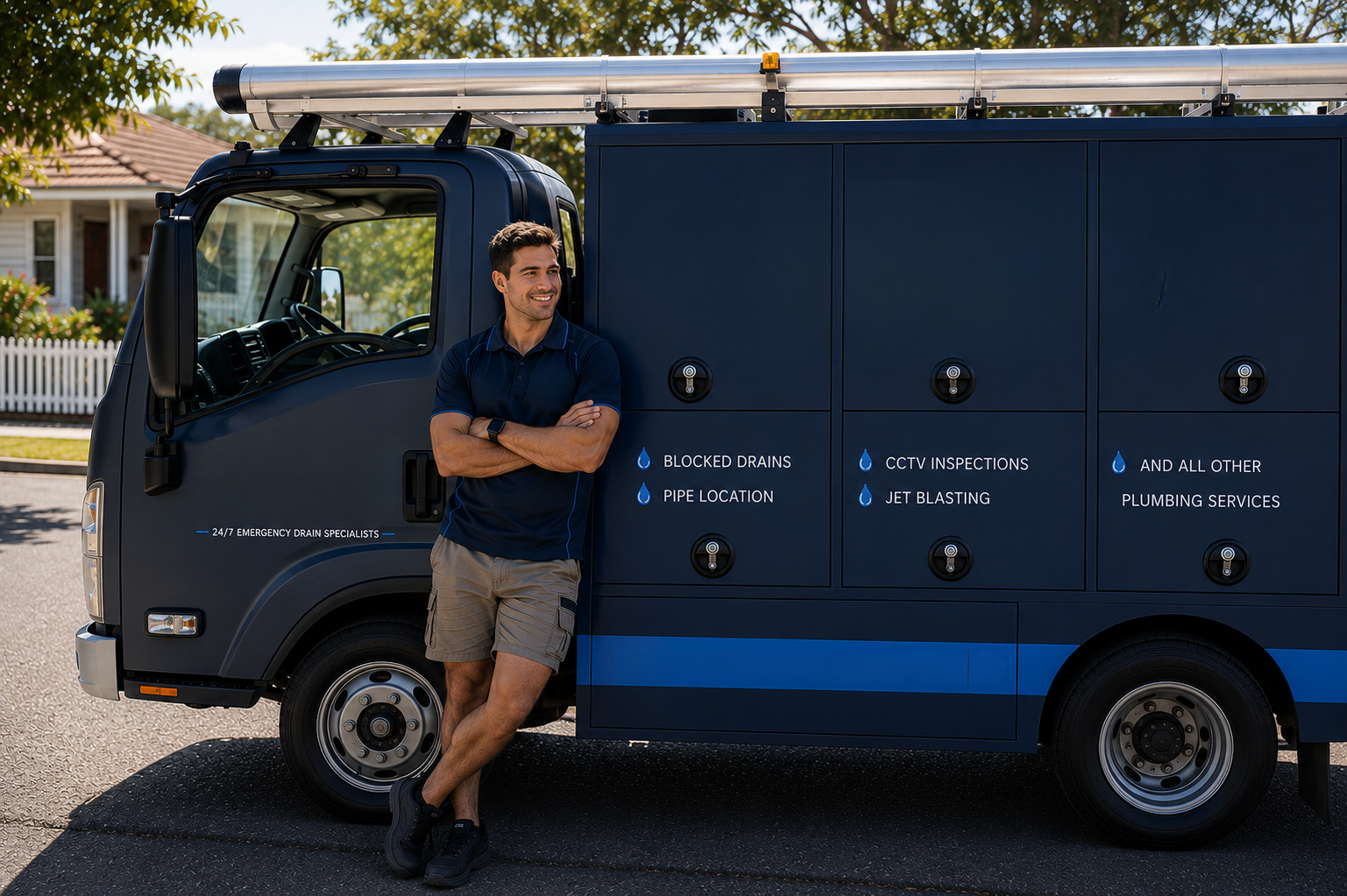 Plumber with Blair Athol Blocked Drains van