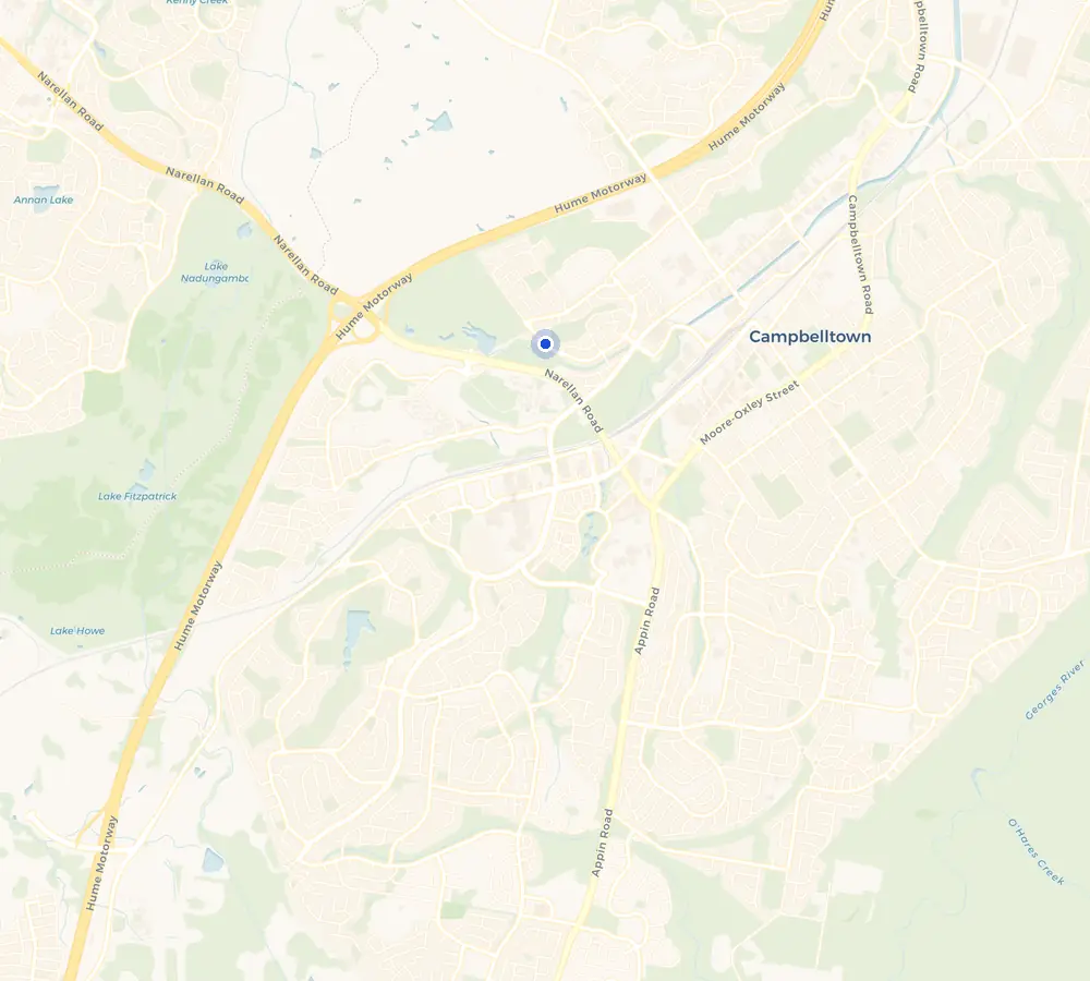 Map of the Blair Athol service area and the surrounding Macarthur, showing Blair Athol and the nearby streets we cover.