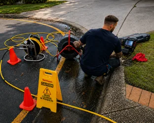 On-site drain inspection at a Blair Athol property